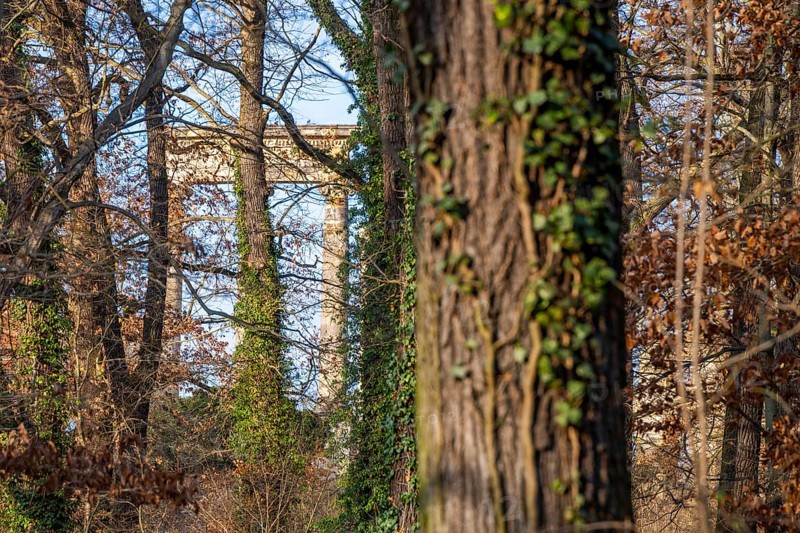 Artificial ruins on the Ruinenberg in winter