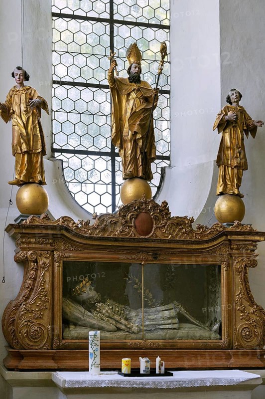 Decorated skeleton of a saint