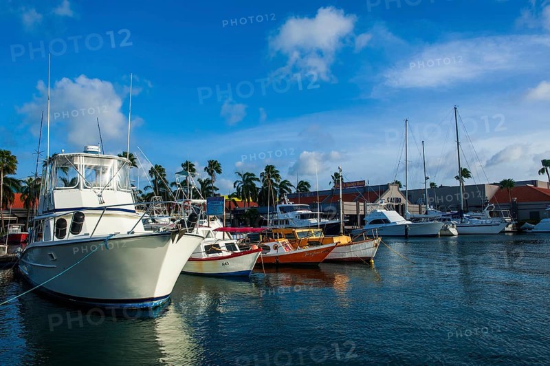 Yacht harbour in downtown Oranjestad