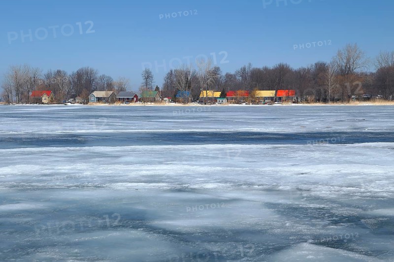 Thick ice on the Saint Lawrence River