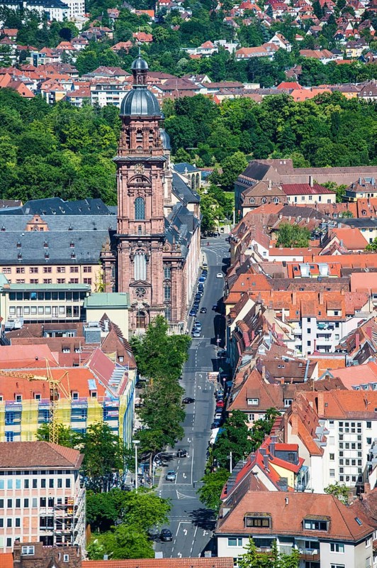 Overlook over Wuerzburg from Fortress Marienberg