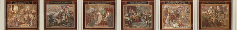 Six of sixteen murals: The Wittelsbach Cycle