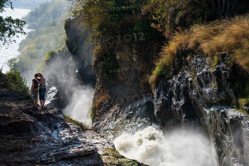 Tourists posing on Murchison Falls