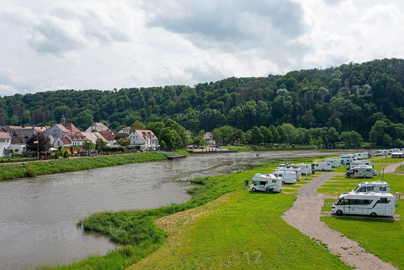 Camper site on the Weser