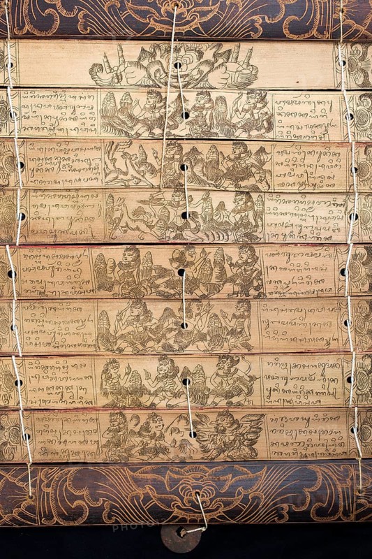 Book made from dried palm leaves
