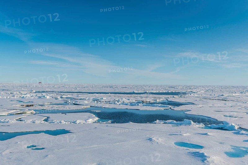 Aerial of the melting ice on the North Pole