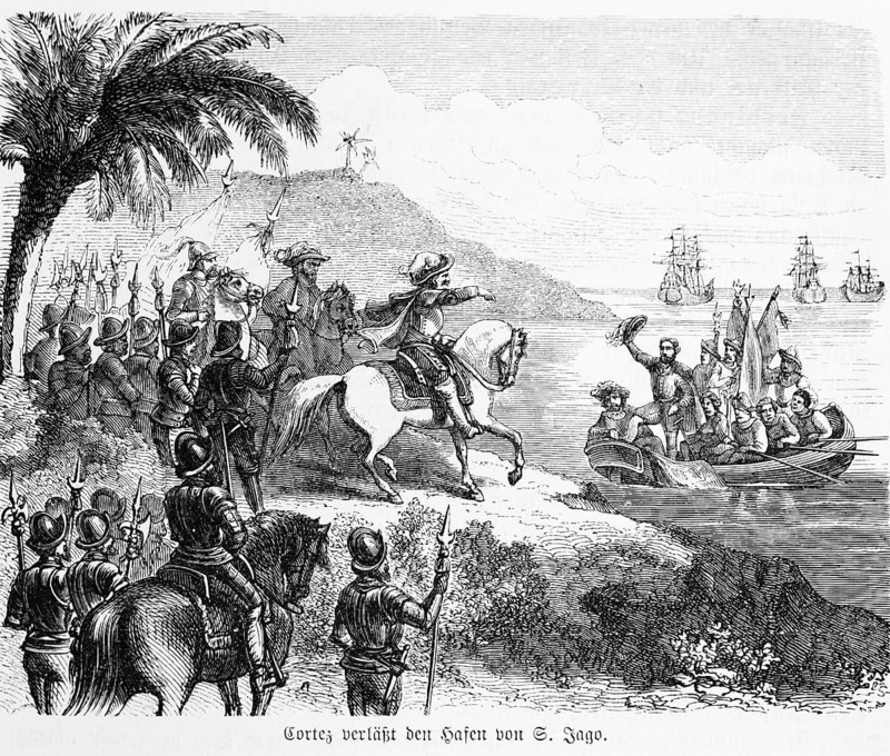 Cortez leaving the habor of San Jago