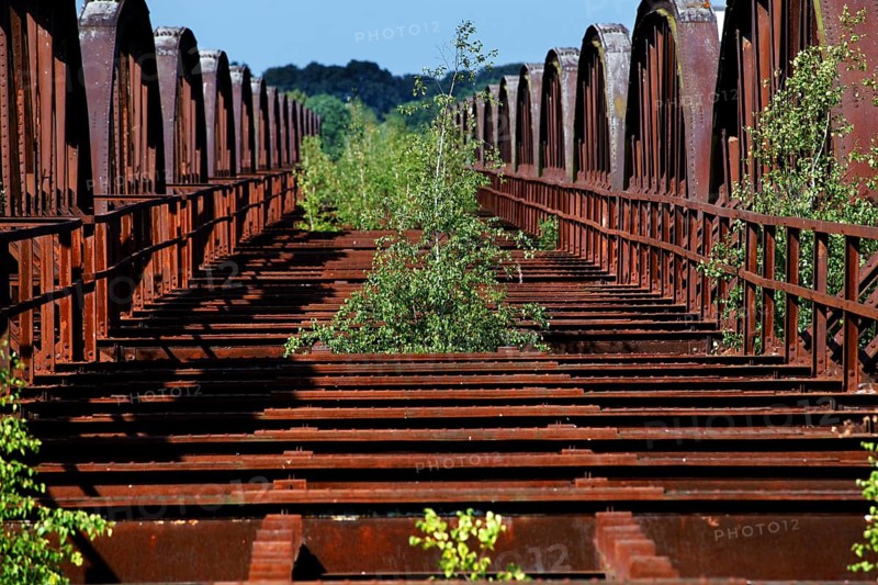 Destroyed railway bridge over the Elbe