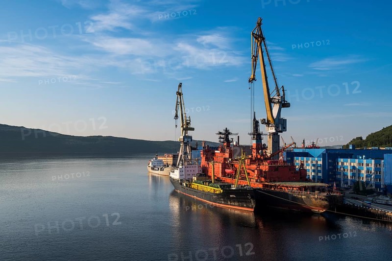 Nuclear icebreaker in the rusatom port of Murmansk