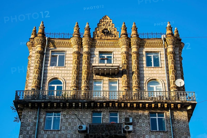 Stalinist architecture in the center of Kiev or Kyiv capital of the Ukraine