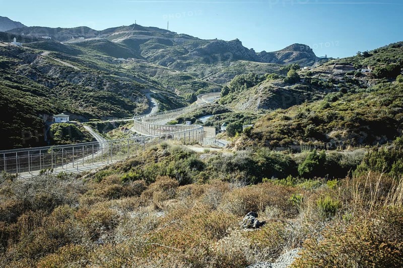View of Morocco over the border fortifications