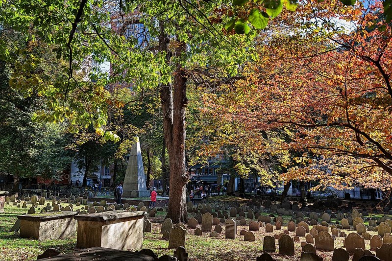 Grave Rows and Obelisk in Autumn