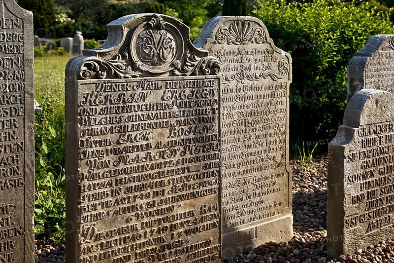 Talking gravestones at the cemetery of the St. Clemens church