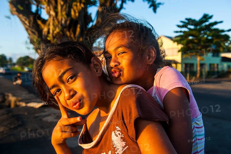 Young girls posing as western actors