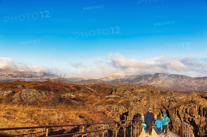 Barren volcanic landscape in autumn