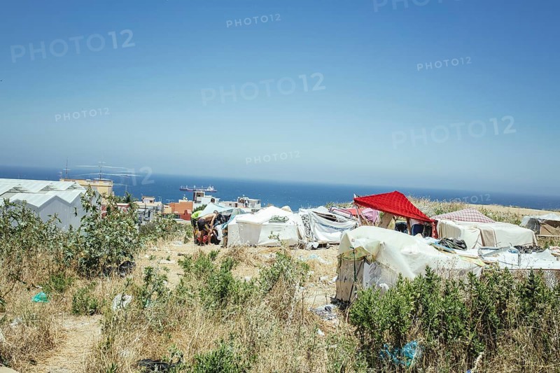 Temporary accommodation on a hillside