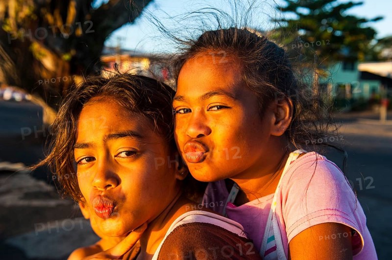 Young girls posing as western actors