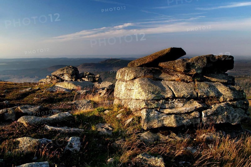 View of the Harz Mountains from the top of the Brocken