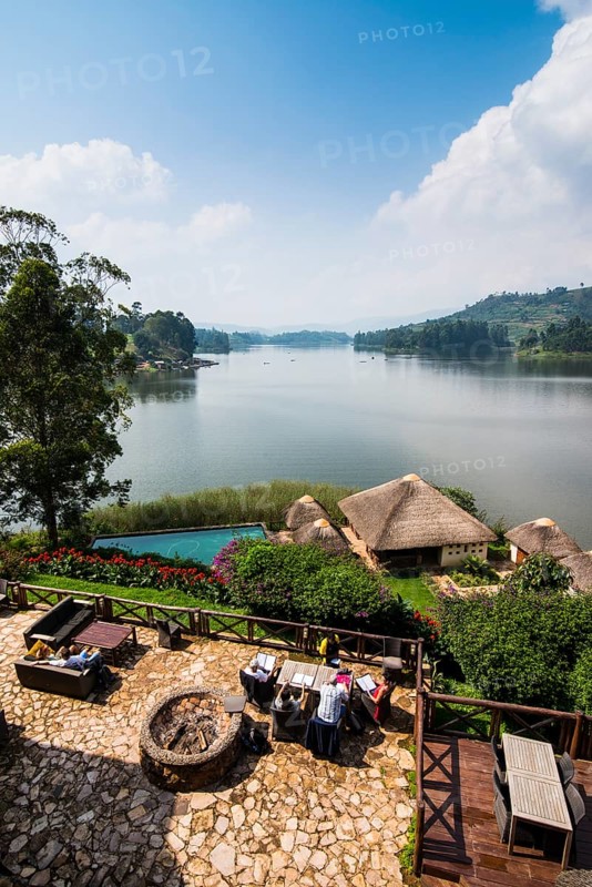 Overlook from lodge over Lake Bunyonyi