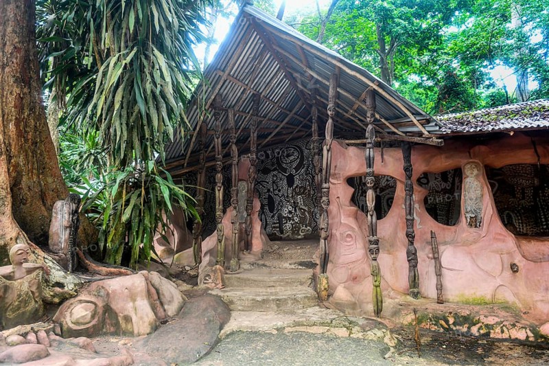 Sacred house in the Unesco site Osun-Osogbo Sacred Grove