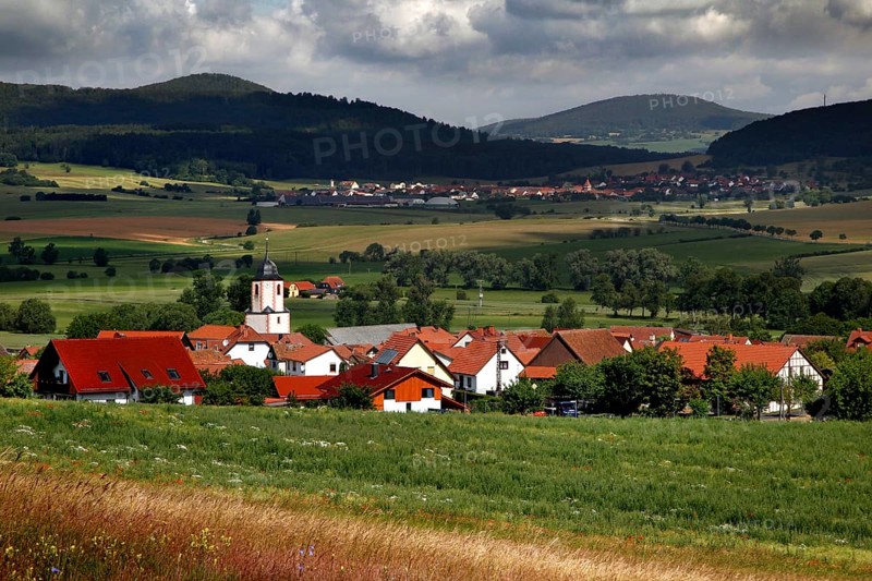 View of village and Rhoen
