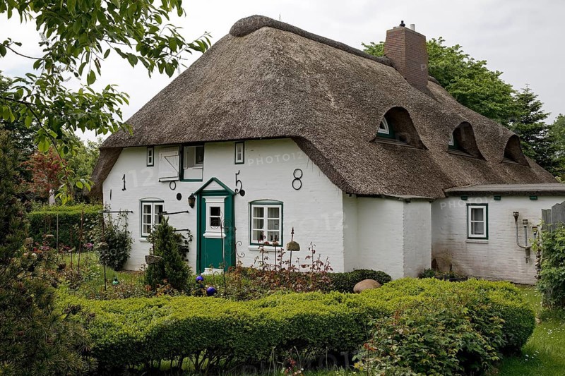 Thatched roof house