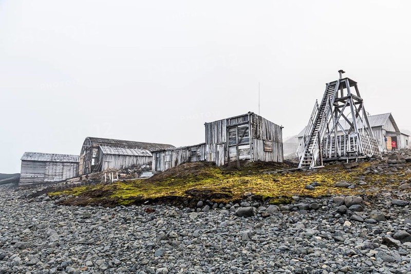 Historiacal meteorological Sedov station in Tikhaya bay on Hooker island