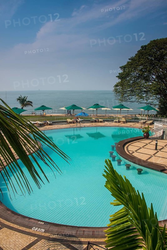 Swimming pool at a Luxus hotel on Lake Kivu