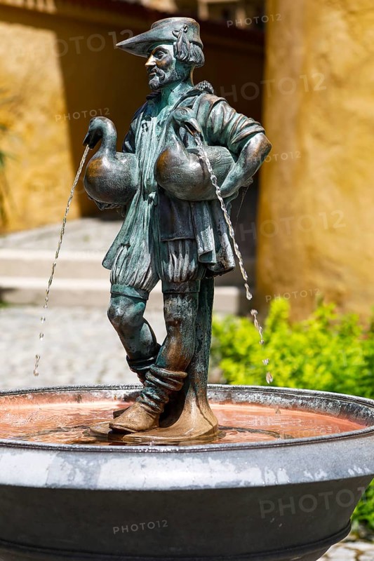Goose-man fountain in the garden of Hohenschwangau Castle
