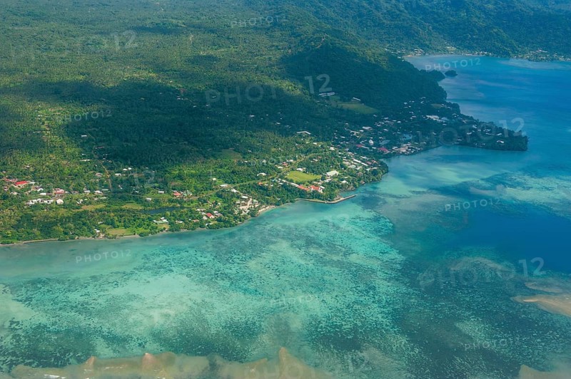 Aerial of the island of Upolo
