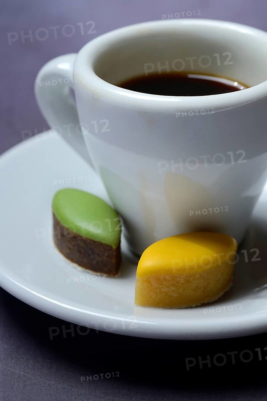 Calisson d'Aix and cup of coffee