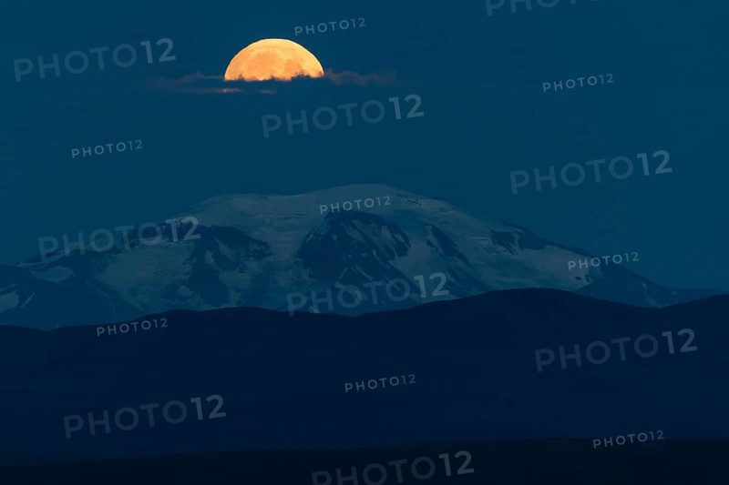 Moonrise over Snaefell Volcano