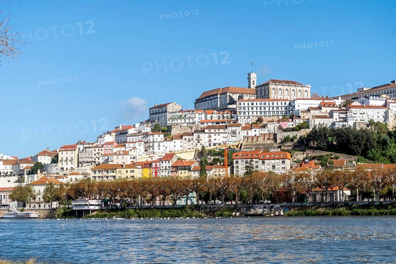 Beautiful old town of Coimbra located on the hill by Mondego river