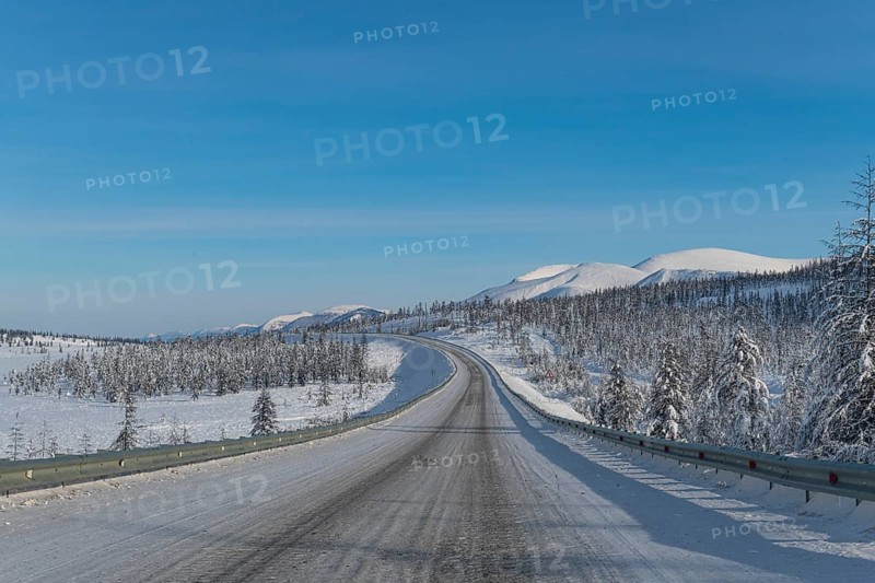Snow covered Suntar-Khayata mountain Range