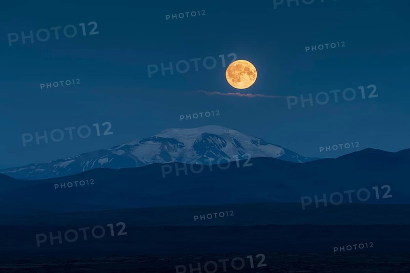 Moonrise over Snaefell Volcano