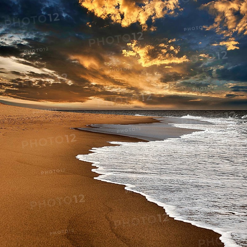 Waves on empty beach