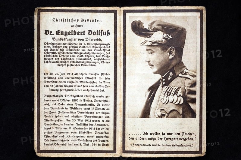 Death photo of the assassinated Austrian Chancellor Dr. Engelbert Dollfuss