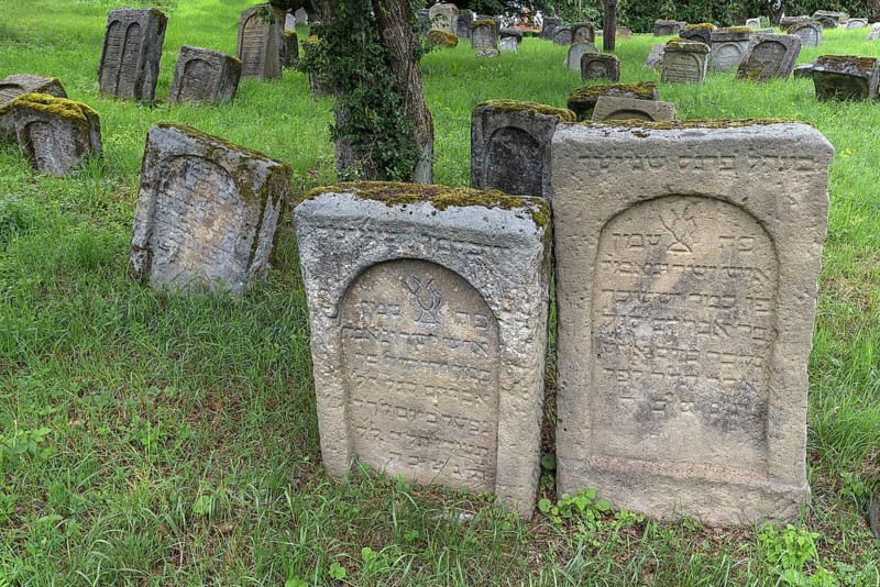 Gravestones at a Jewish cemetery
