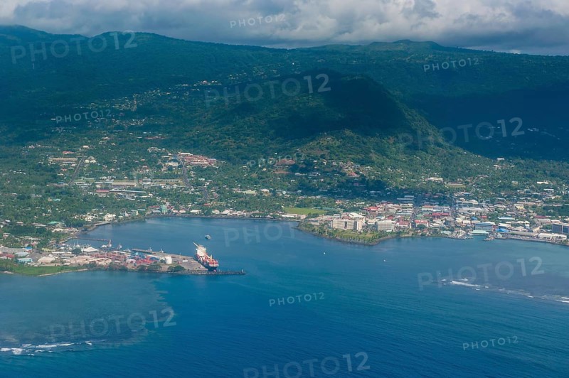 Aerial of the island of Upolo