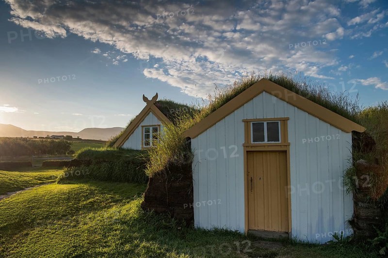 Grass sod houses