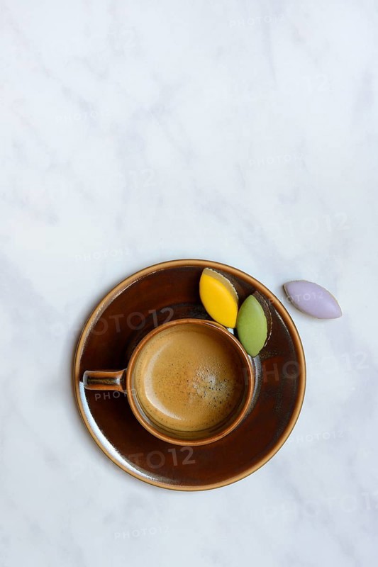 Calisson d'Aix and cup of coffee