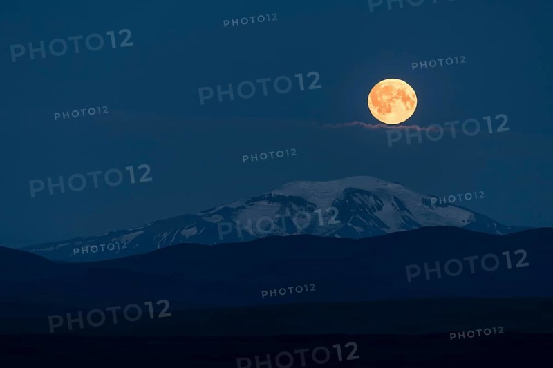 Moonrise over Snaefell Volcano