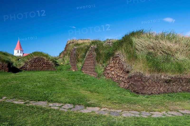 Church and peat farmstead or peat museum Glaumbaer or Glaumbaer