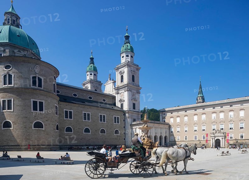 Fiaker at Residenzplatz and Salzburg Cathedral