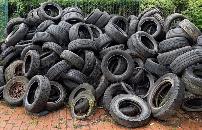 Collection point for used tyres