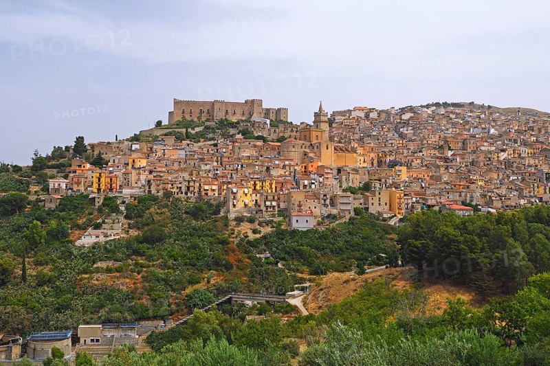 View of the mountain village of Caccamo