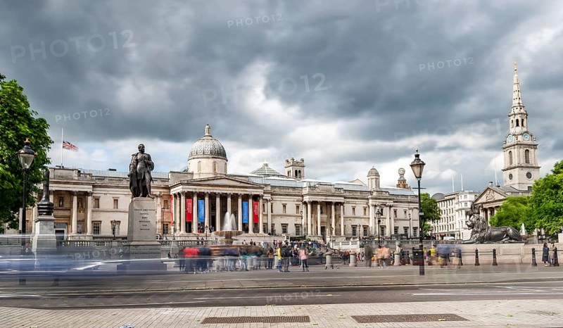 Trafalgar Square with National Gallery and Church of St. Martin-in-the-Fields