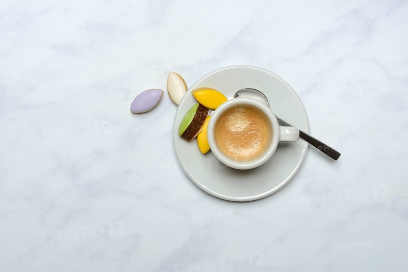 Calisson d'Aix and cup of coffee