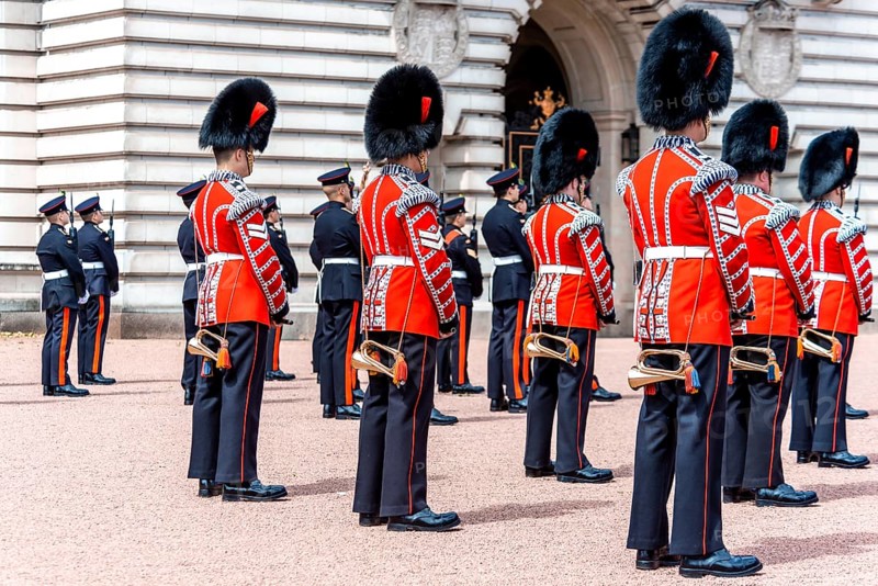 Guards of the Royal Guard with bearskin cap