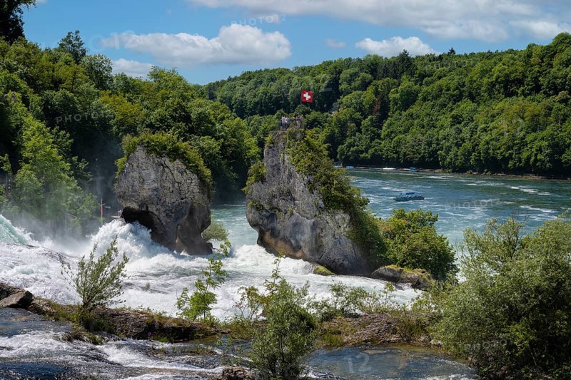 Rhine Falls with Shovel Rock and Tour Boat
